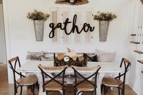 Modern farmhouse dining room wall decor