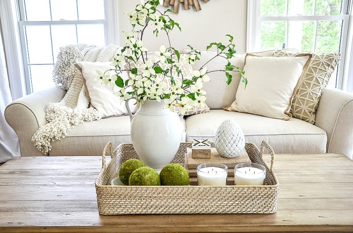 Crate and barrel coffee table decor