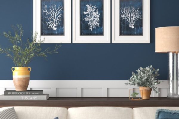 Blue white wall decor