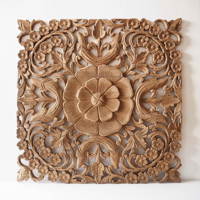 Carved wooden wall decor