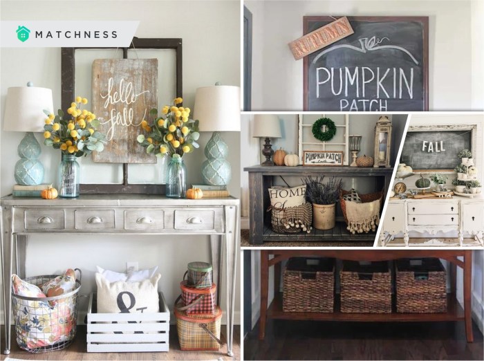 Fall entryway table decor ideas