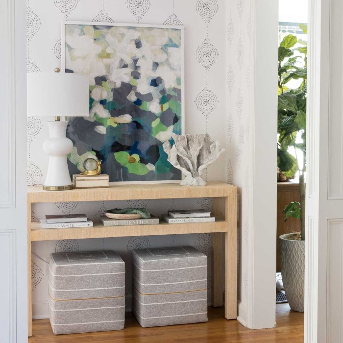 Entryway table decor pinterest