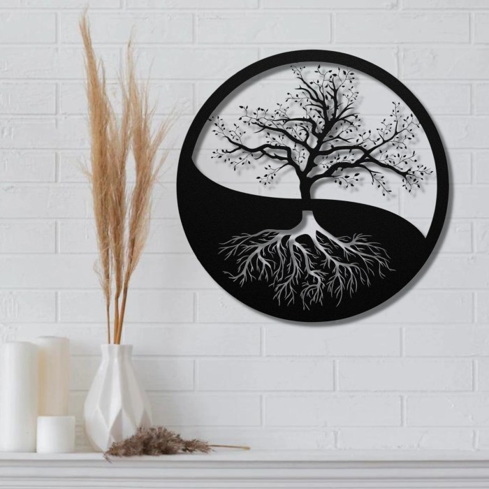 Metal tree of life wall decor