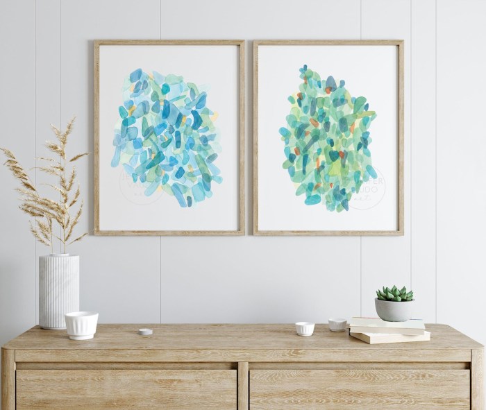 Sea glass wall decor