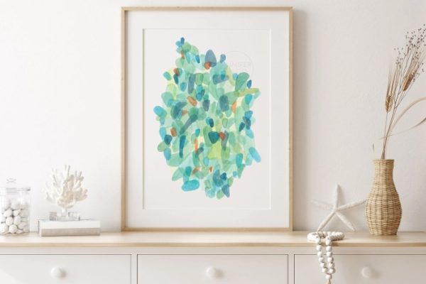 Sea glass wall decor