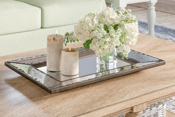 Living room coffee table tray decor