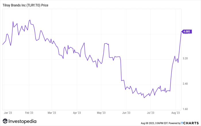 Tilray stock price