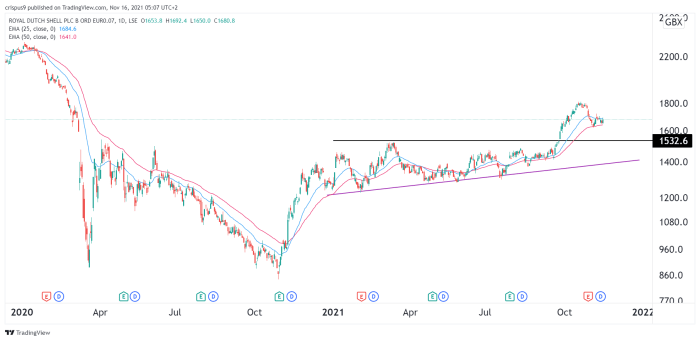 Shell stock price